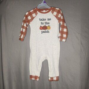Take me to the patch 12 Month Long Sleeve Romper. Fall Pumpkin Patch